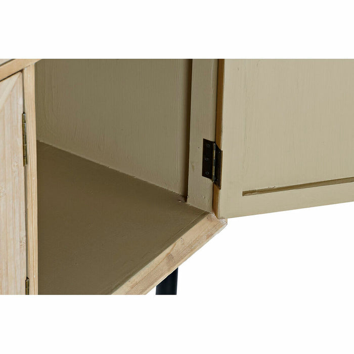 Servantă DKD Home Decor Brad Natural Negru Metal MDF (120 x 35 x 86 cm)