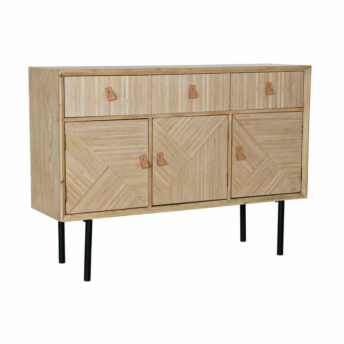 Servantă DKD Home Decor Brad Natural Negru Metal MDF (120 x 35 x 86 cm)
