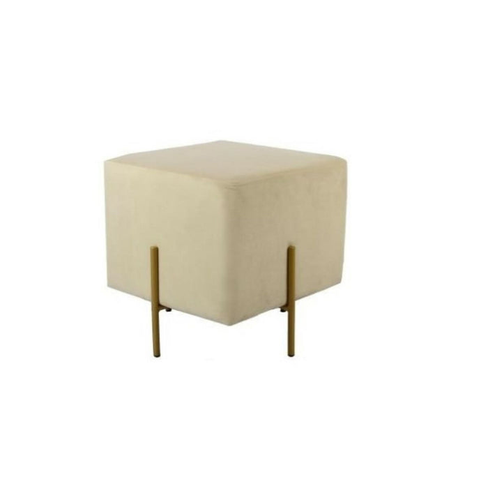 Suport pentru Picioare DKD Home Decor Кадифе Bej Auriu* Metal Poliester (42 x 42 x 45 cm)