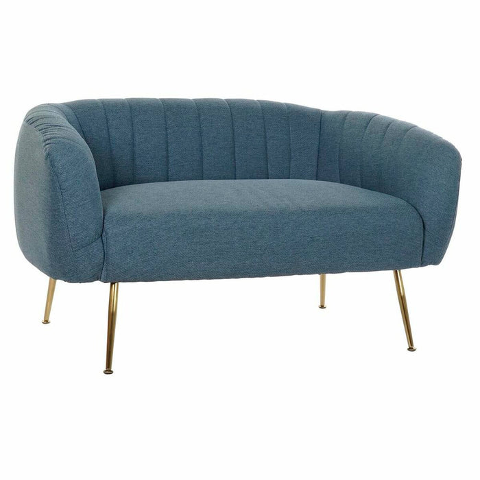 Canapea DKD Home Decor Spumă Albastru Auriu* Metal Lemn 129 x 75 x 73 cm