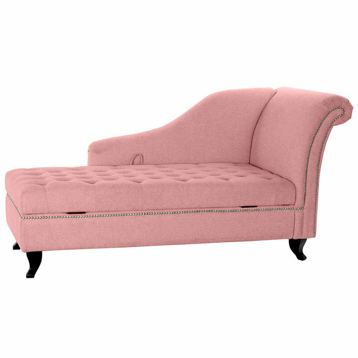 Canapea Șezlong DKD Home Decor Roz 165,5 x 69 x 83 cm Spumă Negru Metal Lemn Plastic Roz deschis