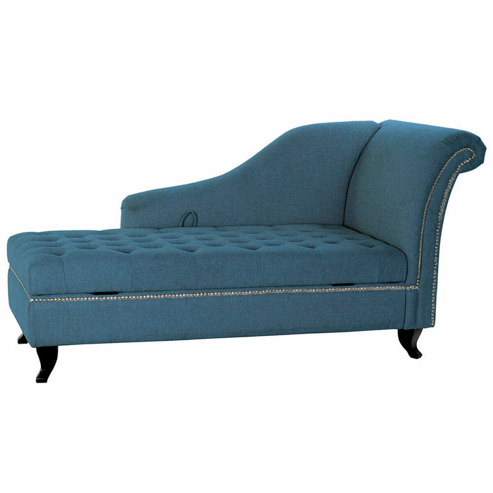 Canapea Șezlong DKD Home Decor Albastru Metal Lemn Poliester (165.5 x 69 x 83 cm)