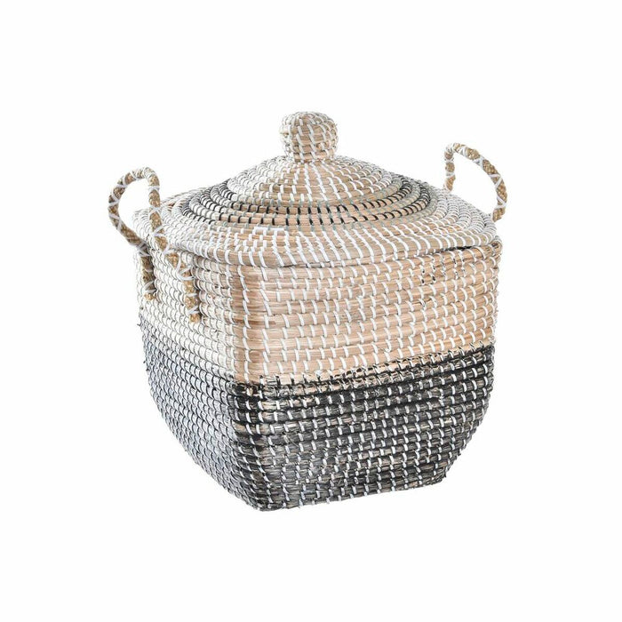 Coș Decorativ DKD Home Decor Gri Natural Iarbă de mare Boho 45 x 35 x 43 cm
