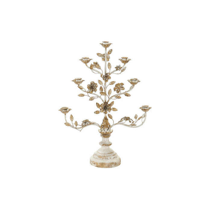 Candelabru Circular cu Suport DKD Home Decor 61 x 21 x 83,5 cm Bej Metal Květiny