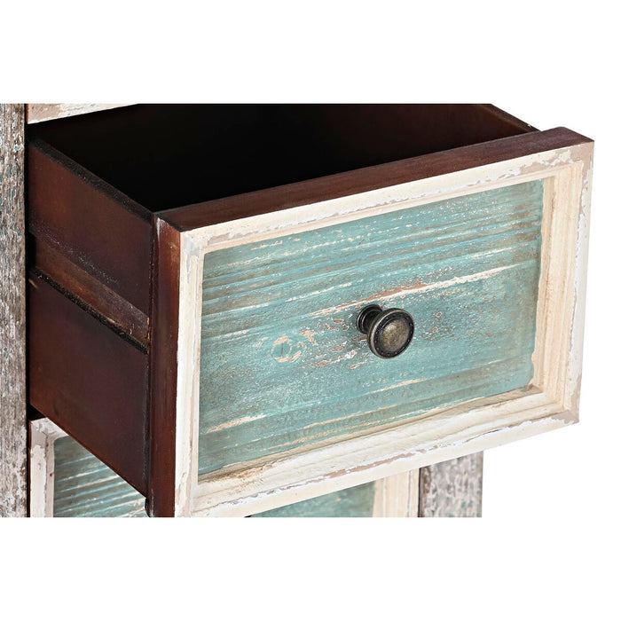 Comodă DKD Home Decor Alb Turquoise Lemn Oriental 99 x 38 x 91 cm