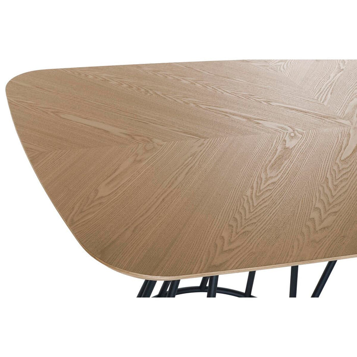 Masă de Sufragerie DKD Home Decor Natural Negru Metal 180 x 100 x 76 cm Lemn MDF