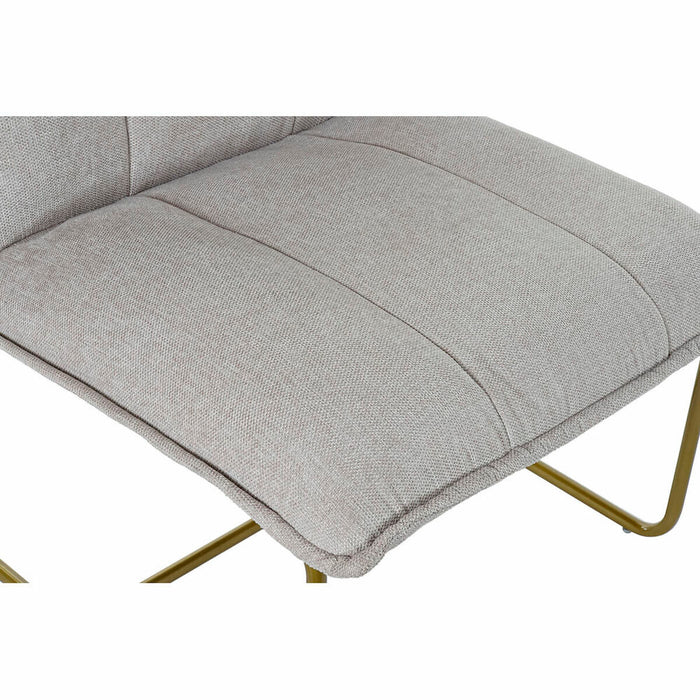 Fotoliu DKD Home Decor Bej Auriu* Metal Poliester (66 x 71 x 77 cm)