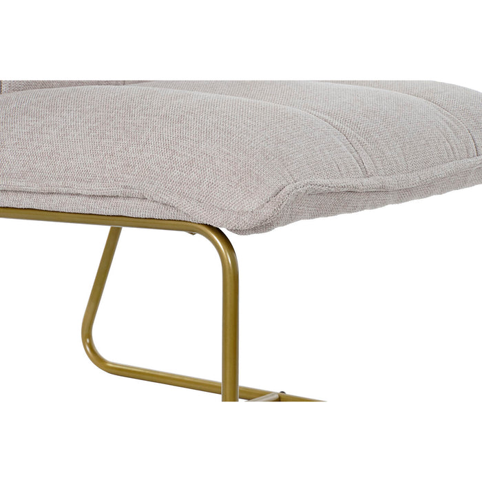Fotoliu DKD Home Decor Bej Auriu* Metal Poliester (66 x 71 x 77 cm)