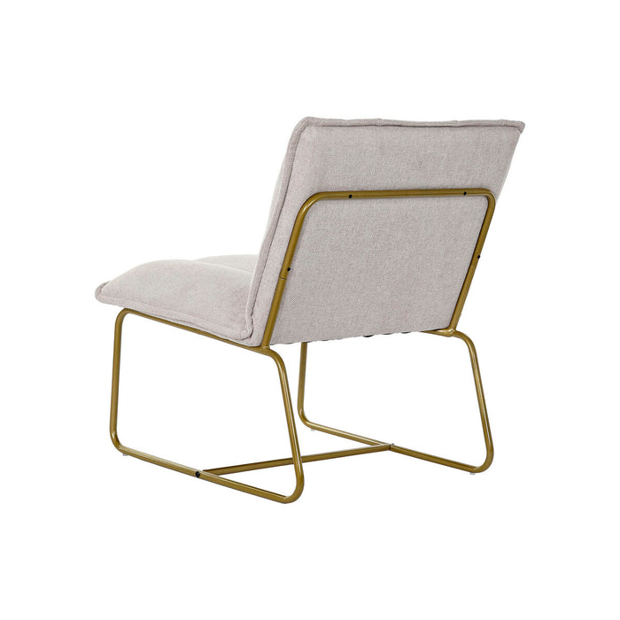 Fotoliu DKD Home Decor Bej Auriu* Metal Poliester (66 x 71 x 77 cm)