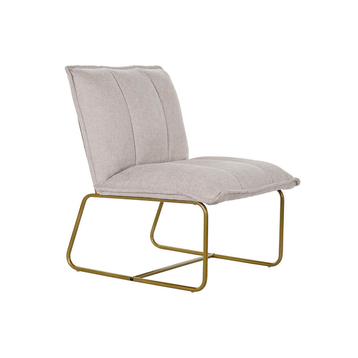 Fotoliu DKD Home Decor Bej Auriu* Metal Poliester (66 x 71 x 77 cm)