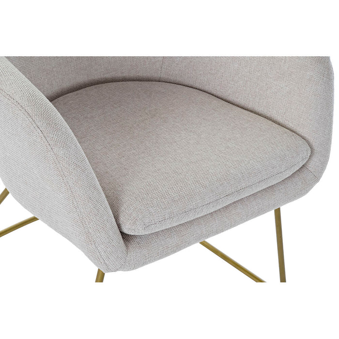 Fotoliu DKD Home Decor Bej Auriu* Metal 63 x 64 x 70 cm