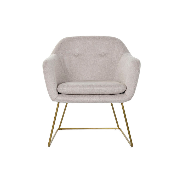 Fotoliu DKD Home Decor Bej Auriu* Metal 63 x 64 x 70 cm
