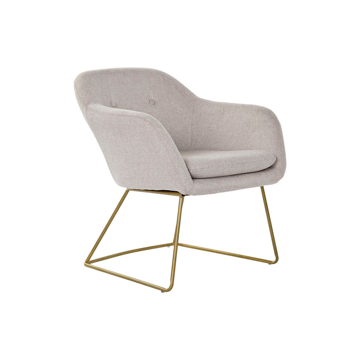 Fotoliu DKD Home Decor Bej Auriu* Metal 63 x 64 x 70 cm