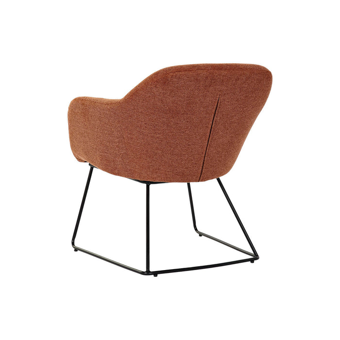 Fotoliu DKD Home Decor Negru Metal Lin Teracotă (63 x 64 x 70 cm)