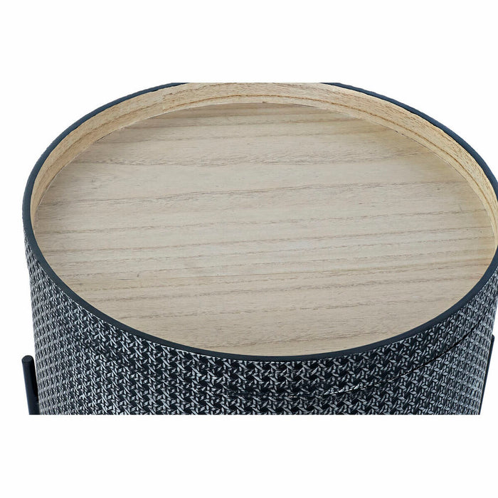 Masa laterală DKD Home Decor Argintiu Negru Metal MDF (45 x 45 x 39 cm)