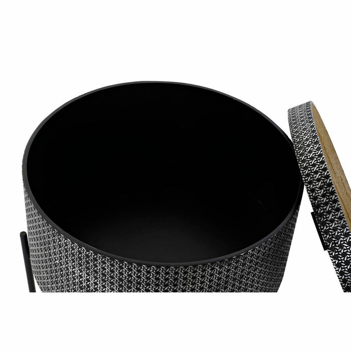 Masa laterală DKD Home Decor Argintiu Negru Metal MDF (45 x 45 x 39 cm)