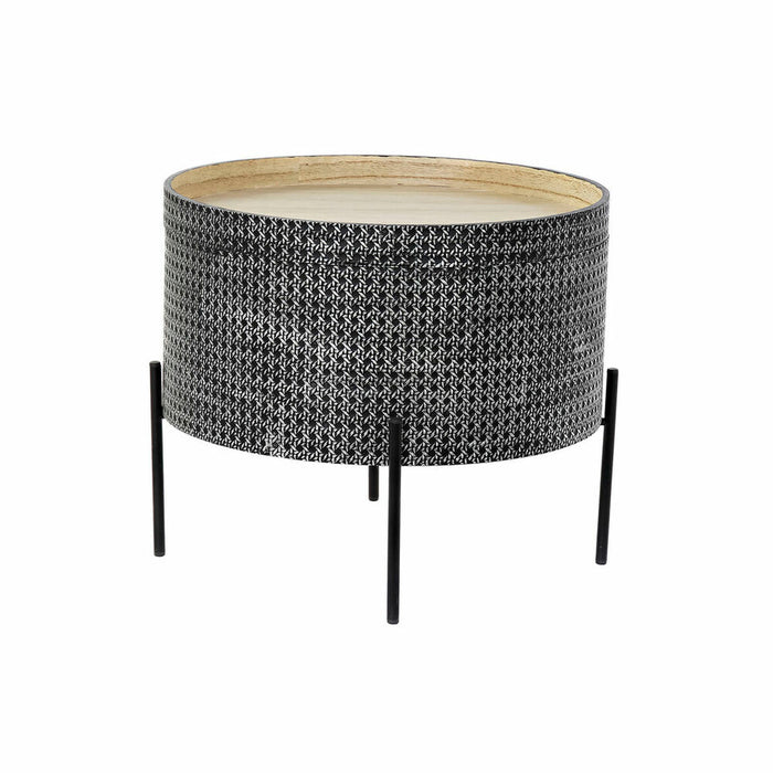 Masa laterală DKD Home Decor Argintiu Negru Metal MDF (45 x 45 x 39 cm)