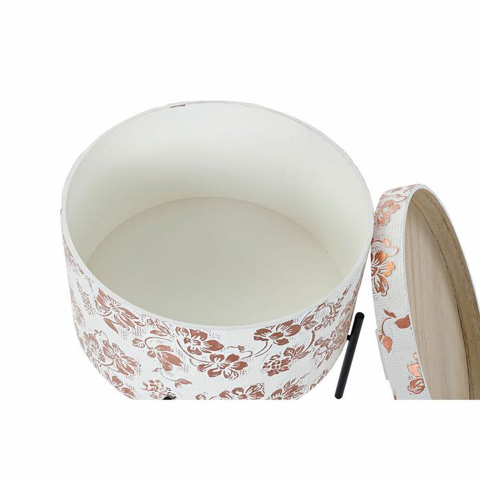 Masa laterală DKD Home Decor Negru Metal Alb 38 x 38 x 39 cm Lemn MDF