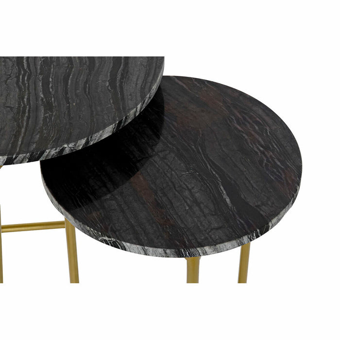 Set de 2 Măsuțe DKD Home Decor Negru Auriu* 40 x 40 x 45 cm