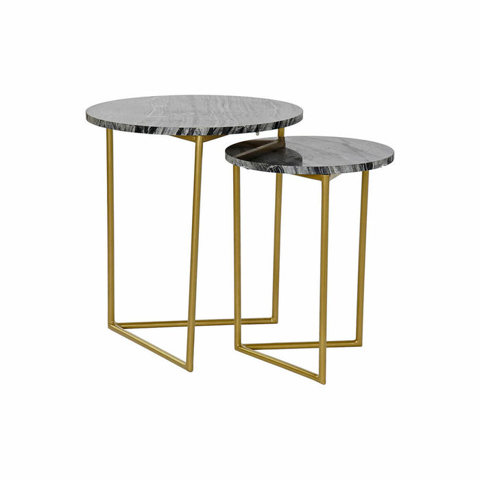 Set de 2 Măsuțe DKD Home Decor Negru Auriu* 40 x 40 x 45 cm