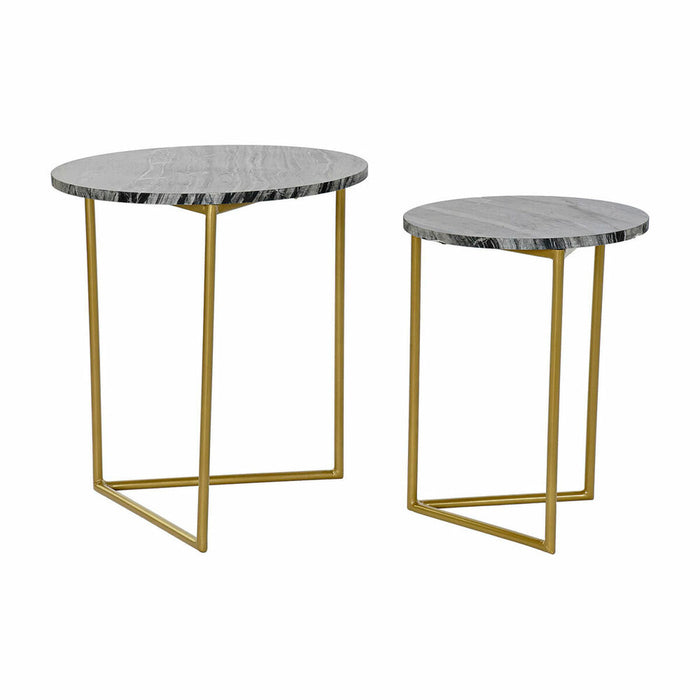 Set de 2 Măsuțe DKD Home Decor Negru Auriu* 40 x 40 x 45 cm