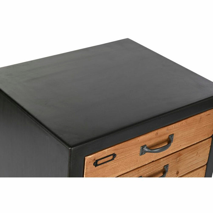 Dulap cu Sertare DKD Home Decor Brad Natural Negru Vintage (47 x 38 x 77 cm)