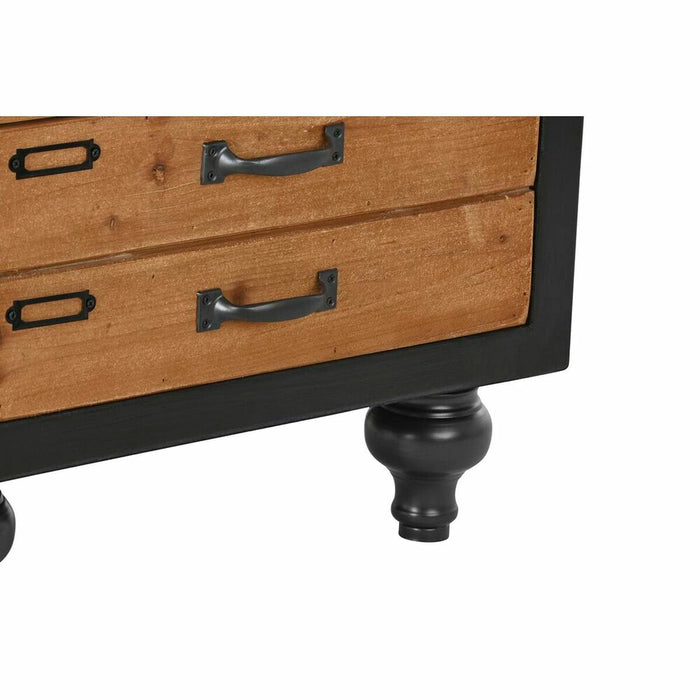 Dulap cu Sertare DKD Home Decor Brad Natural Negru Vintage (47 x 38 x 77 cm)