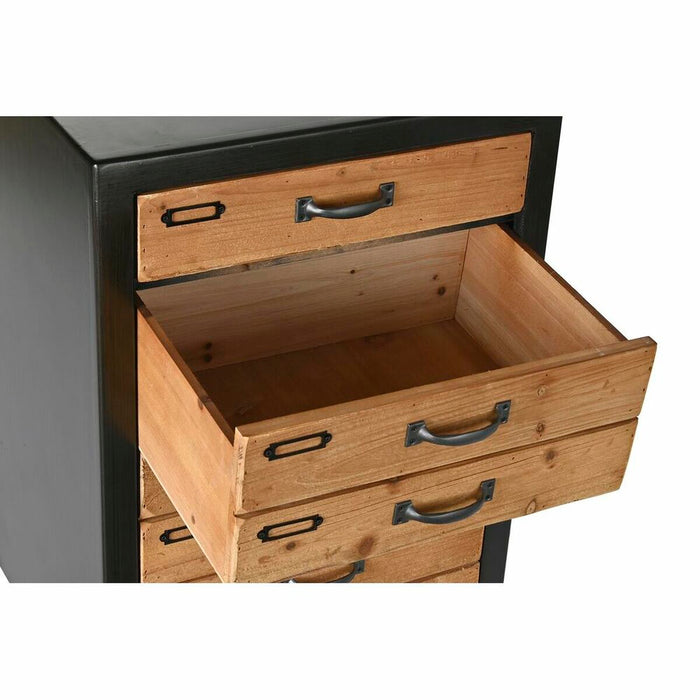 Dulap cu Sertare DKD Home Decor Brad Natural Negru Vintage (47 x 38 x 77 cm)