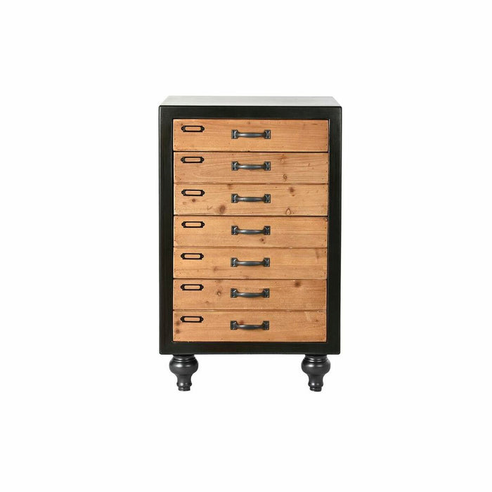 Dulap cu Sertare DKD Home Decor Brad Natural Negru Vintage (47 x 38 x 77 cm)