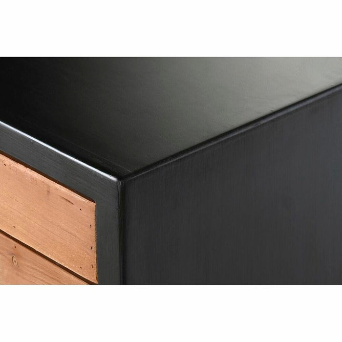 Dulap cu Sertare DKD Home Decor Brad Natural Negru Vintage (47 x 38 x 77 cm)