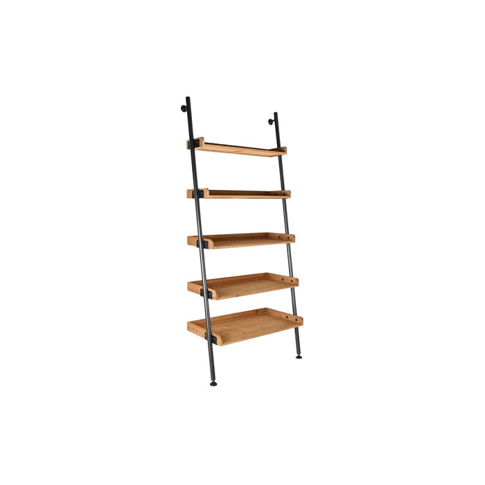 Raft DKD Home Decor Brad Natural Negru Metal 5 Rafturi (86 x 45 x 200 cm)