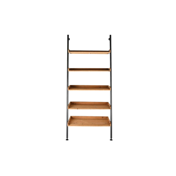Raft DKD Home Decor Brad Natural Negru Metal 5 Rafturi (86 x 45 x 200 cm)