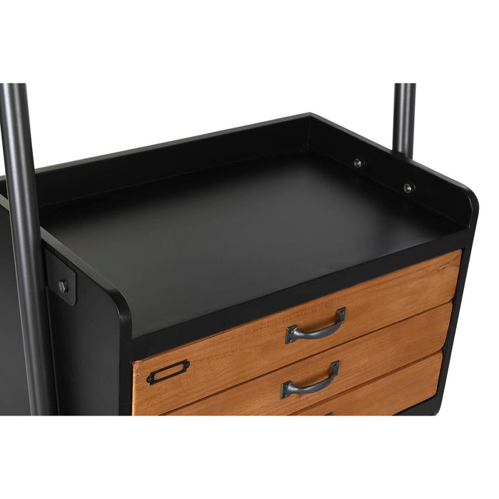 Raft DKD Home Decor Brad Natural Negru Metal 1 Rafturi (67 x 40 x 155 cm)