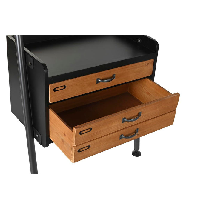 Raft DKD Home Decor Brad Natural Negru Metal 1 Rafturi (67 x 40 x 155 cm)
