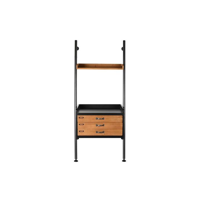 Raft DKD Home Decor Brad Natural Negru Metal 1 Rafturi (67 x 40 x 155 cm)