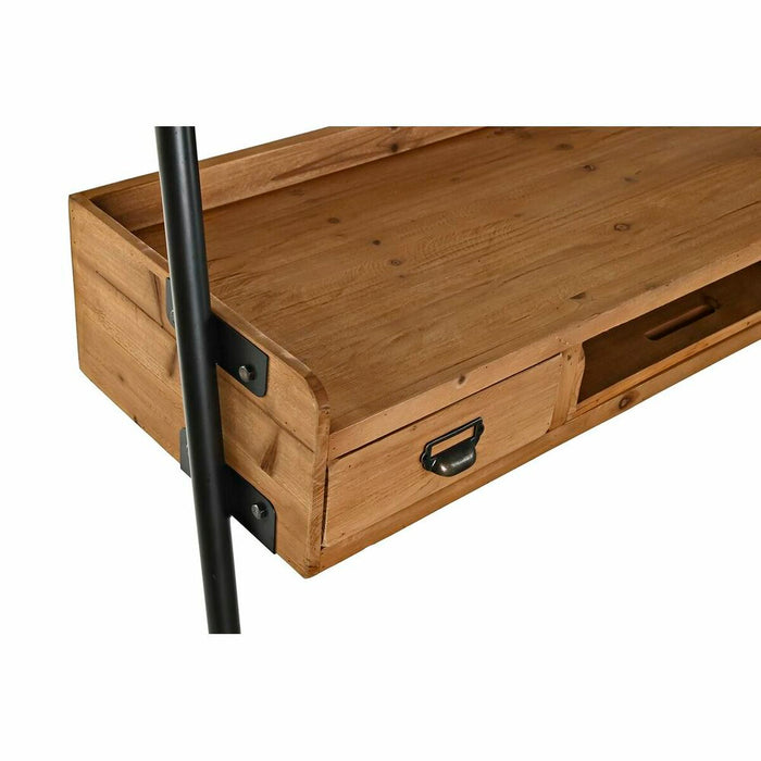 Raft DKD Home Decor Brad Natural Metal Gri închis 2 Rafturi (123 x 40 x 198 cm)