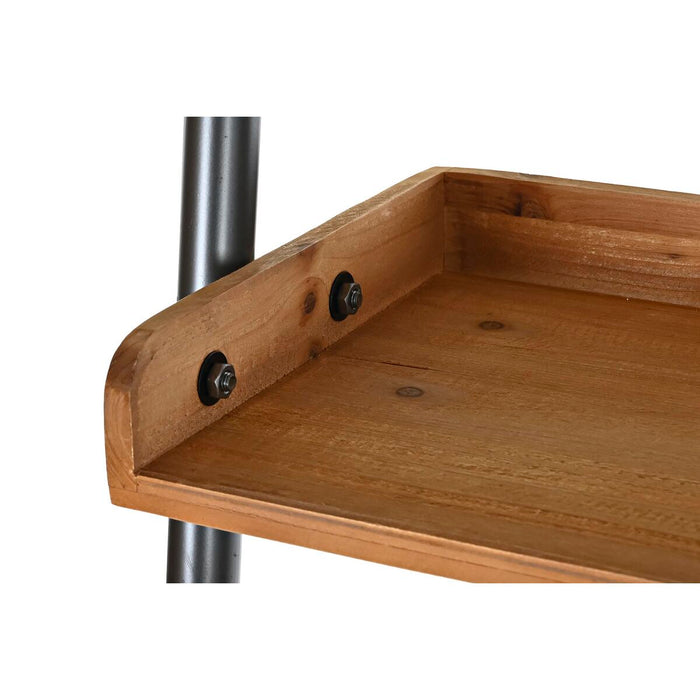 Raft DKD Home Decor Brad Natural Metal Gri închis 2 Rafturi (123 x 40 x 198 cm)