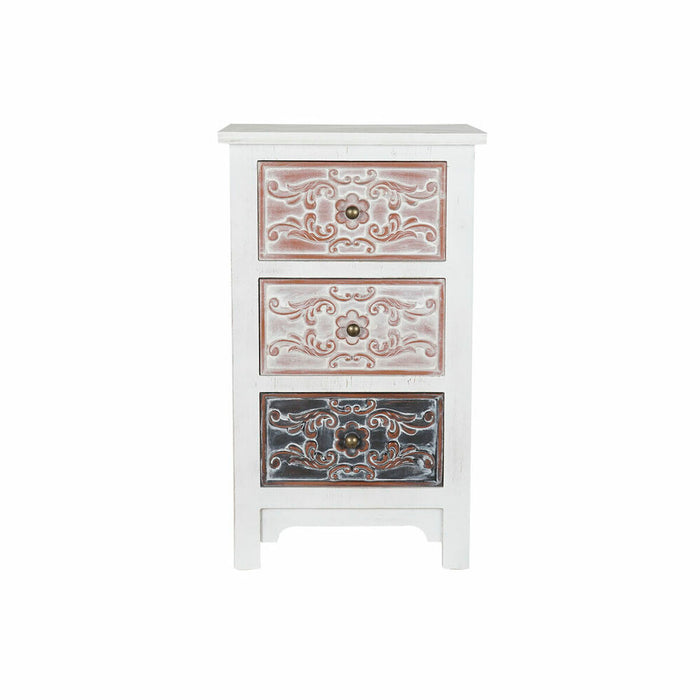 Dulap cu Sertare DKD Home Decor Maro MDF Alb Maro închis Arab (48 x 36 x 81 cm)