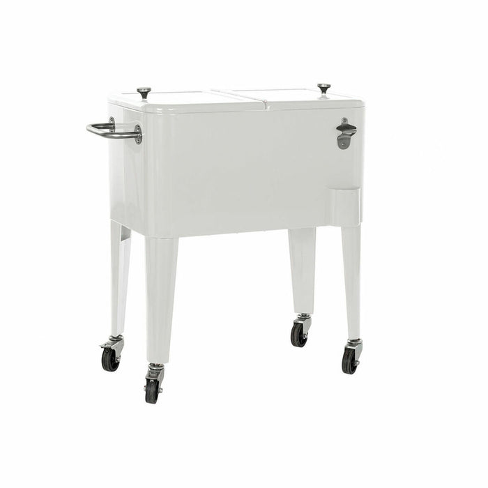 Frigider Portabil DKD Home Decor Alb Cu roți Oțel PP (56 L) (74 x 43 x 80 cm)