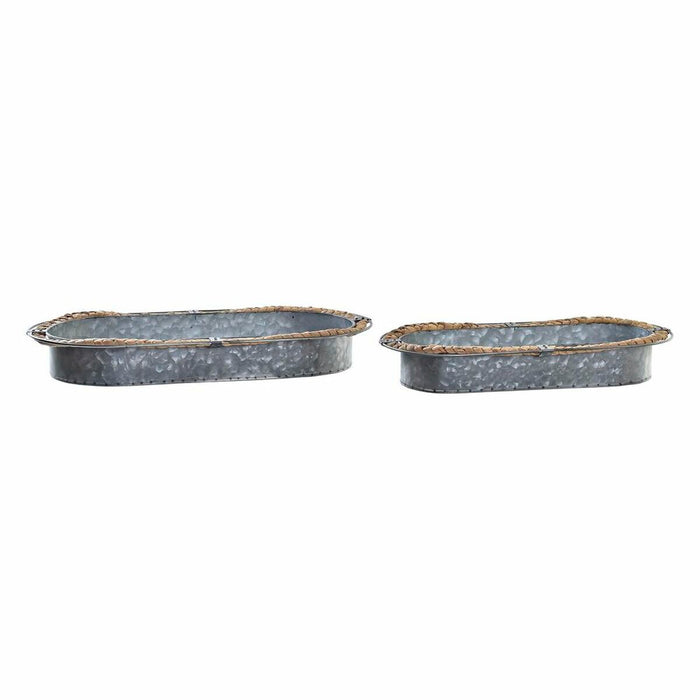 Decorațiune pentru Centrul Mesei DKD Home Decor Gri Maro Fier Fibră (51 x 26 x 7 cm)