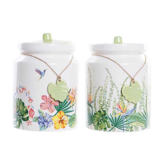 Staniu DKD Home Decor Grădină Multicolor Tropical 1 L 12 x 12 x 16 cm (2 Unități)
