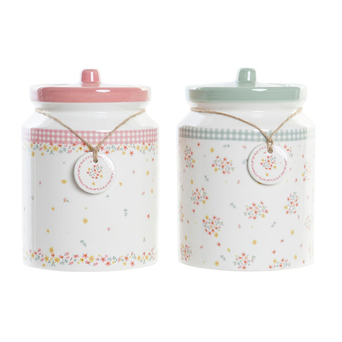 Staniu DKD Home Decor Verde Roz Umbrelă 15,5 x 15,5 x 21 cm (2 Unități)