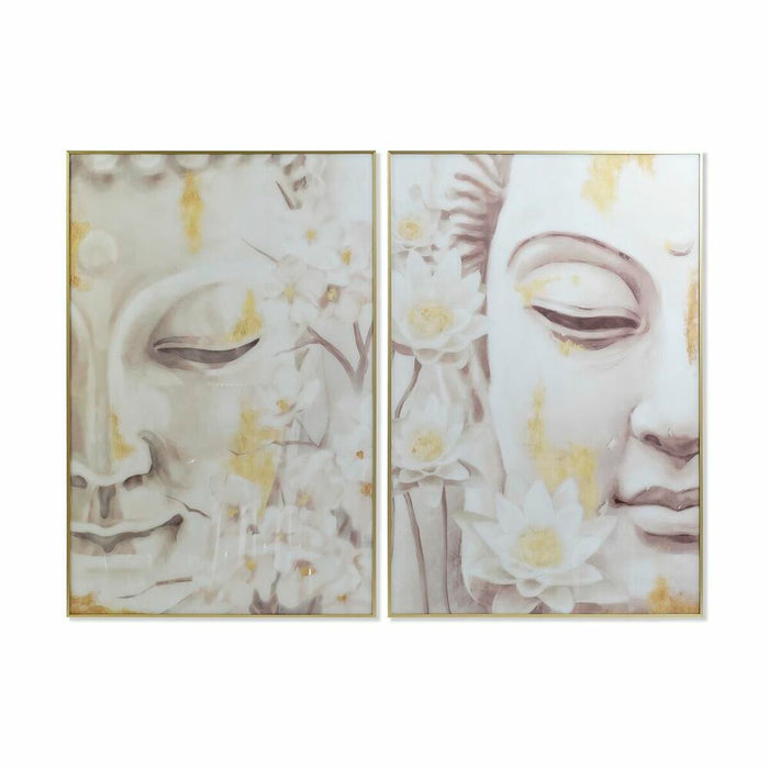Tablou DKD Home Decor Buda 80 x 4 x 120 cm Oriental (2 Unități)