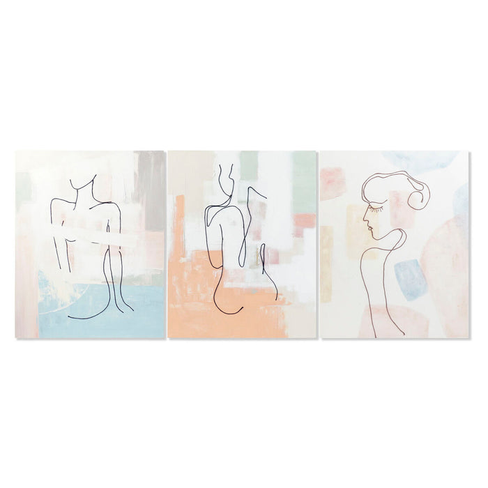 Tablou DKD Home Decor 80 x 3,7 x 100 cm Abstract Modern (3 Piese)