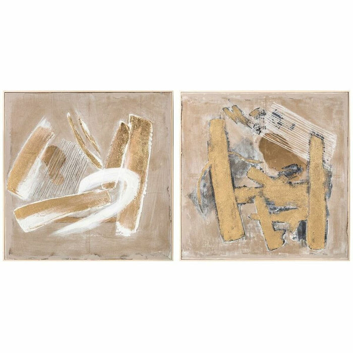 Tablou DKD Home Decor 92 x 4,5 x 92 cm Abstract Urban (2 Unități)