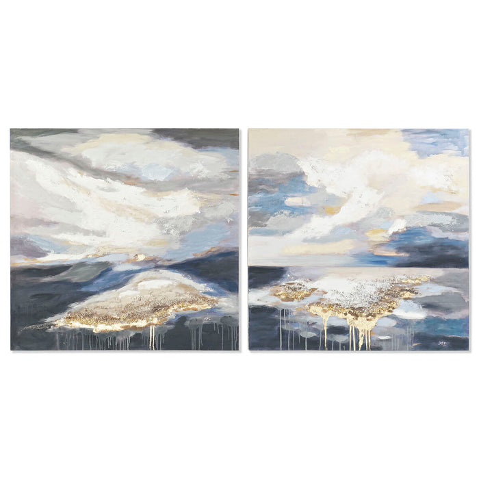 Tablou DKD Home Decor 100 x 3,5 x 100 cm Abstract Modern (2 Unități)