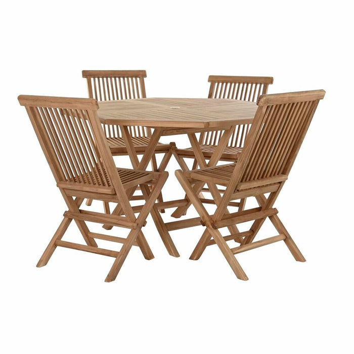 Set de Masă cu 4 Scaune DKD Home Decor Tec (120 cm) (5 pcs) (120 x 120 x 75 cm)