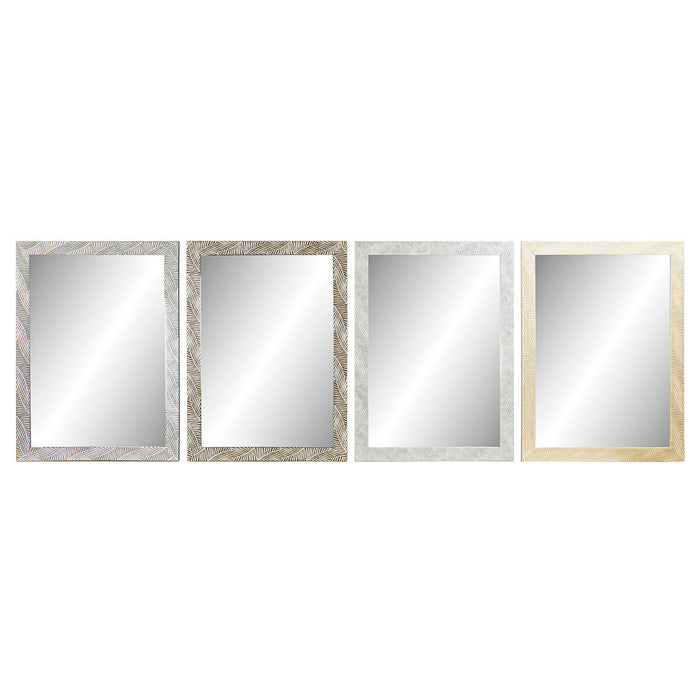 Oglindă de perete DKD Home Decor 70 x 2 x 97 cm Geam polistiren Tropical Frunza a unei plante (4 Piese)