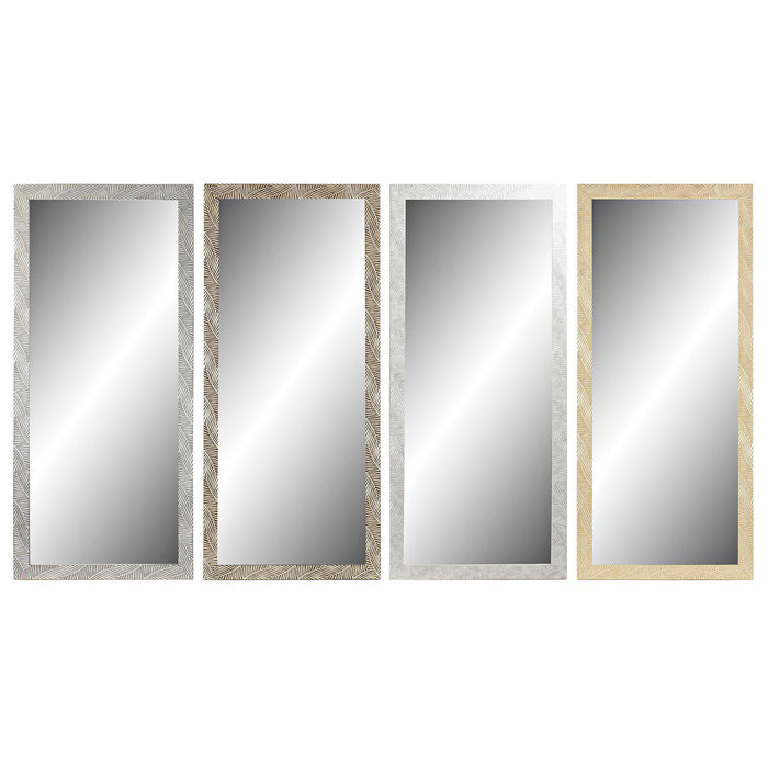 Oglindă de perete DKD Home Decor 70 x 2 x 158 cm Geam polistiren Tropical Frunza a unei plante (4 Piese)