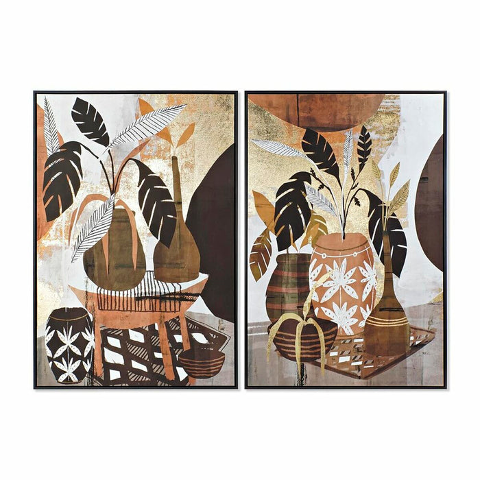 Tablou DKD Home Decor 83 x 4,5 x 123 cm Vază Colonial (2 Unități)
